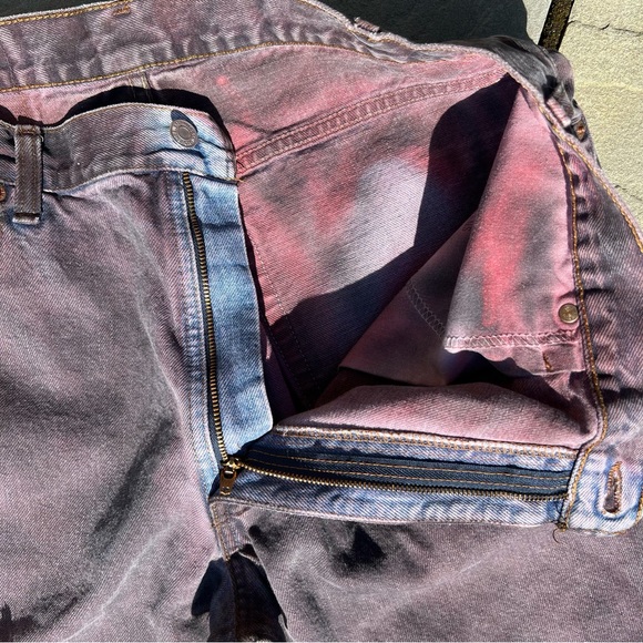 SOLD - Y2K Hand Dyed Baggy Distressed Jeans Reworked Upcycled - Picture 2 of 13